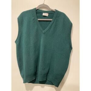 CE Forsyth 100% Wool Green Sweater Vest Vintage 90s Made in Scotland Sz 46 XXL